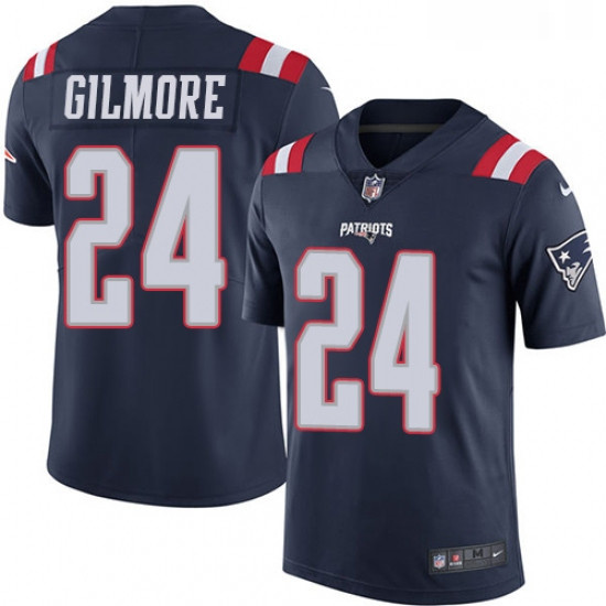 Youth Nike New England Patriots 24 Stephon Gilmore Limited Navy Blue Rush Vapor Untouchable NFL Jers