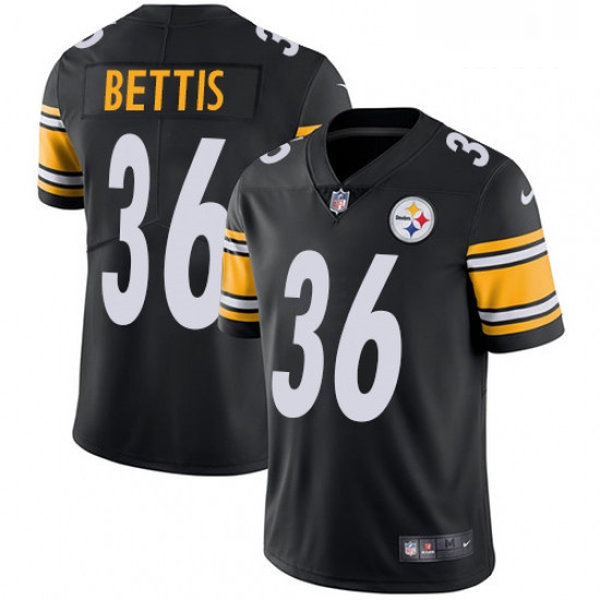 Mens Nike Pittsburgh Steelers 36 Jerome Bettis Black Team Color Vapor Untouchable Limited Player NFL