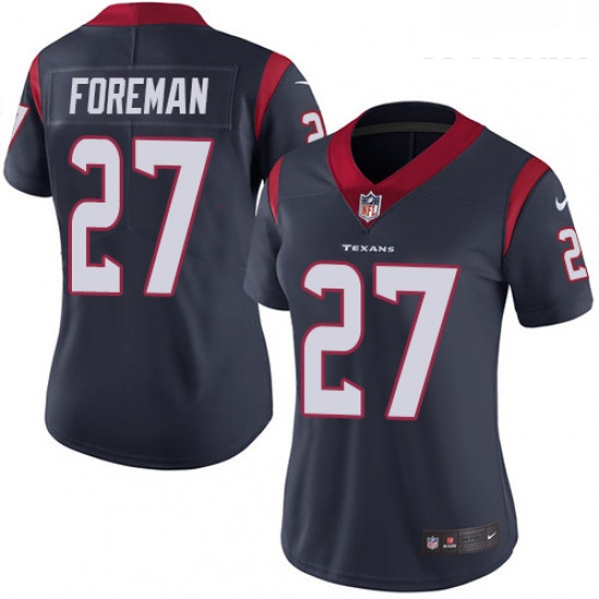 Womens Nike Houston Texans 27 DOnta Foreman Limited Navy Blue Team Color Vapor Untouchable NFL Jerse