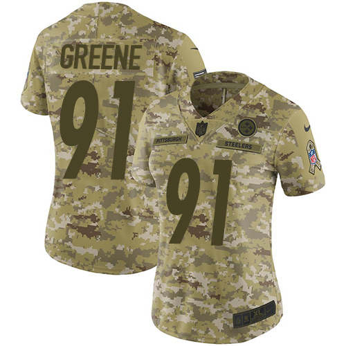 Nike Steelers #91 Kevin Greene Camo Women Stitched NFL Limited 2