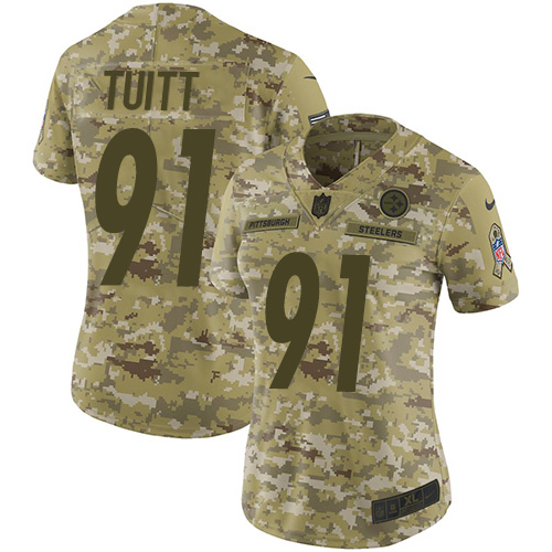 Nike Steelers #91 Stephon Tuitt Camo Women Stitched NFL Limited 