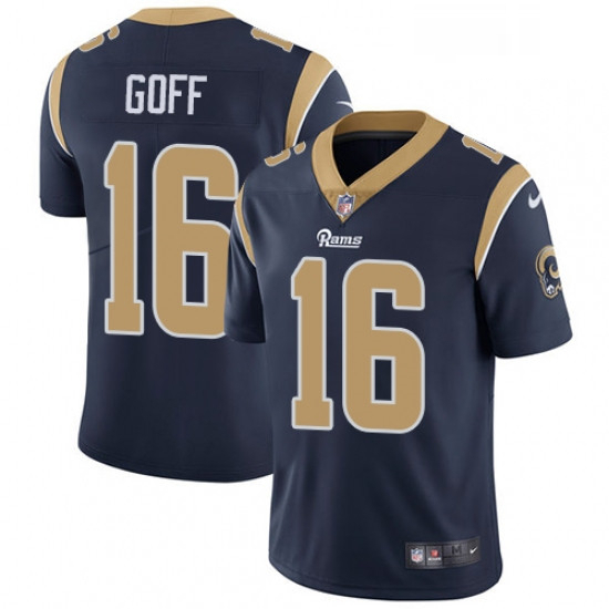 Men Nike Los Angeles Rams 16 Jared Goff Navy Blue Team Color Vapor Untouchable Limited Player NFL Je