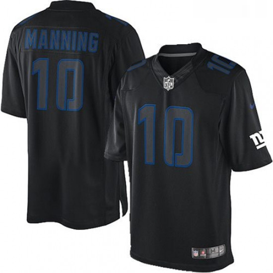 Mens Nike New York Giants 10 Eli Manning Limited Black Impact NF