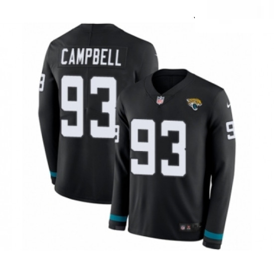 Youth Nike Jacksonville Jaguars 93 Calais Campbell Limited Black Therma Long Sleeve NFL Jersey