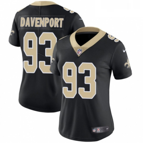 Womens Nike New Orleans Saints 93 Marcus Davenport Black Team Color Vapor Untouchable Limited Player