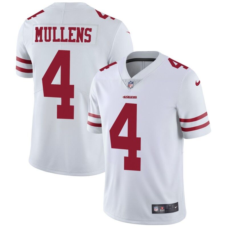 Nike 49ers #4 Nick Mullens White Men Stitched NFL Vapor Untoucha