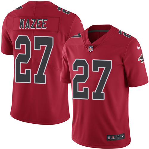 Nike Falcons #27 Damontae Kazee Red Men Stitched NFL Limited Rush Jersey