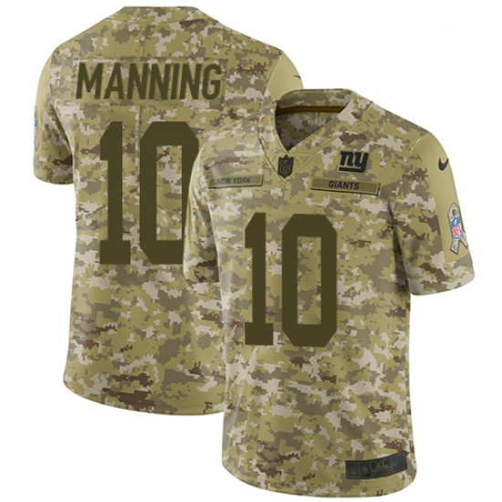 Mens Nike New York Giants 10 Eli Manning Limited Camo 2018 Salut