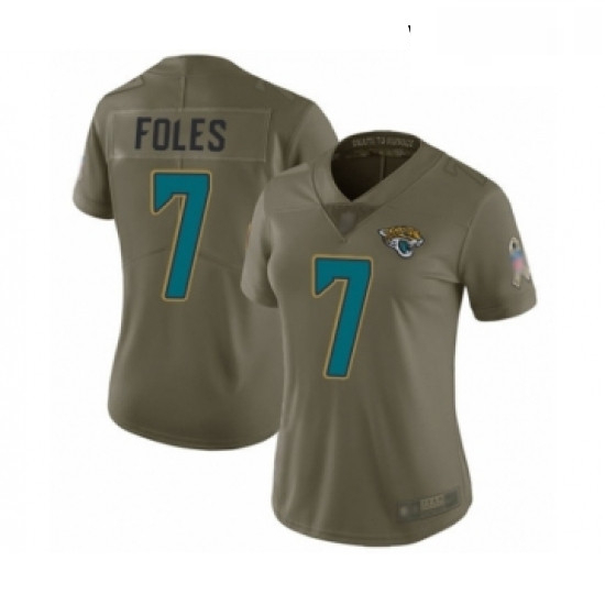 Womens Jacksonville Jaguars 7 Nick Foles Limited Olive 2017 Salu