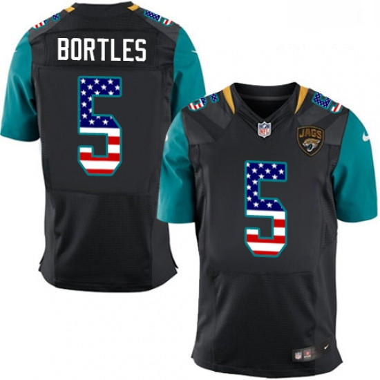 Men Nike Jacksonville Jaguars 5 Blake Bortles Elite Black Alternate USA Flag Fashion NFL Jersey