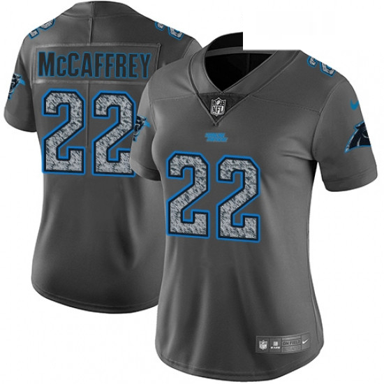 Womens Nike Carolina Panthers 22 Christian McCaffrey Gray Static Vapor Untouchable Limited NFL Jerse