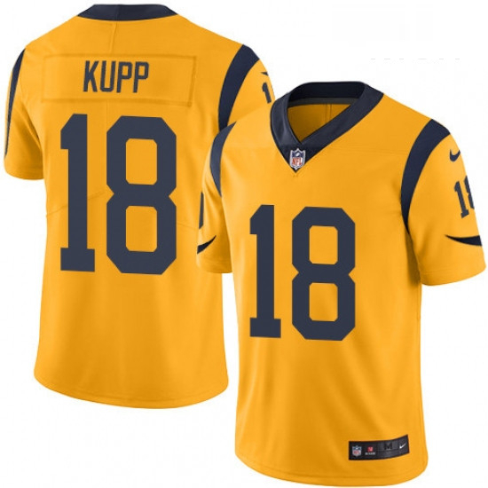 Men Nike Los Angeles Rams 18 Cooper Kupp Limited Gold Rush Vapor Untouchable NFL Jersey