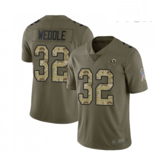 Men Los Angeles Rams 32 Eric Weddle Limited Olive Camo 2017 Salute to Service Football Jersey