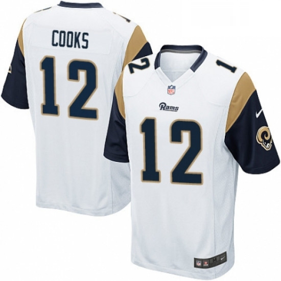 Men Nike Los Angeles Rams 12 Brandin Cooks Game White NFL Jersey