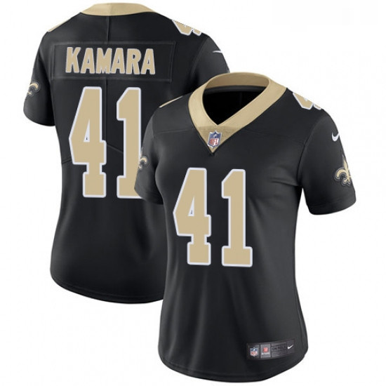 Womens Nike New Orleans Saints 41 Alvin Kamara Black Team Color Vapor Untouchable Limited Player NFL