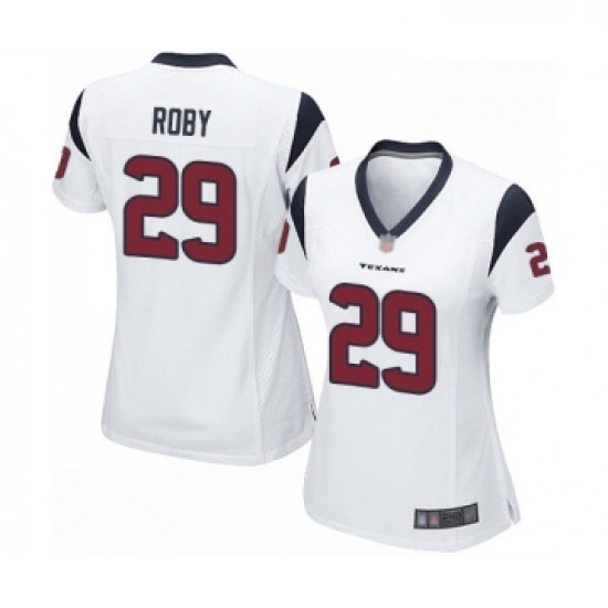 Womens Houston Texans 29 Bradley Roby Game White Football Jersey