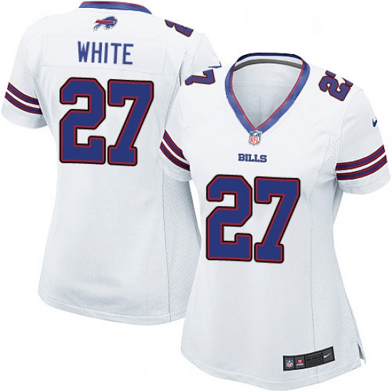 Womens Nike Buffalo Bills 27 TreDavious White Game White NFL Jersey