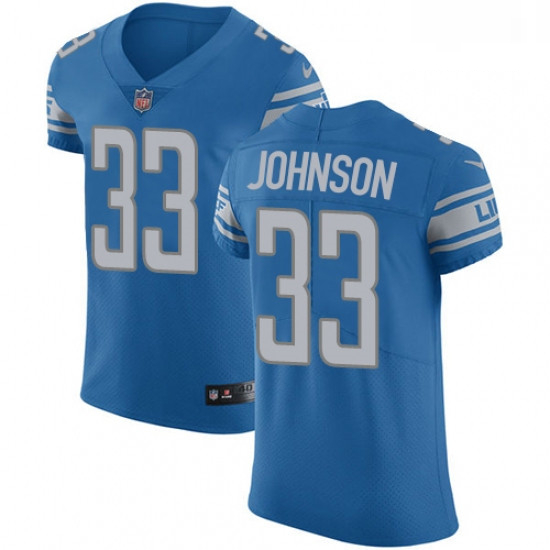 Nike Detroit Lions 33 Kerryon Johnson Blue Team Color Men Stitched NFL Vapor Untouchable Elite Jerse