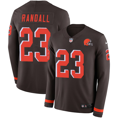 Nike Browns #23 Damarious Randall Brown Team Color Men Stitched NFL Limited Therma Long Sleeve Jerse