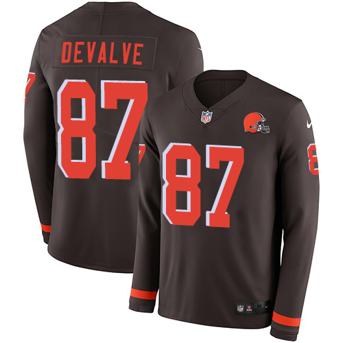 Nike Browns #87 Seth DeValve Brown Team Color Men Stitched NFL L