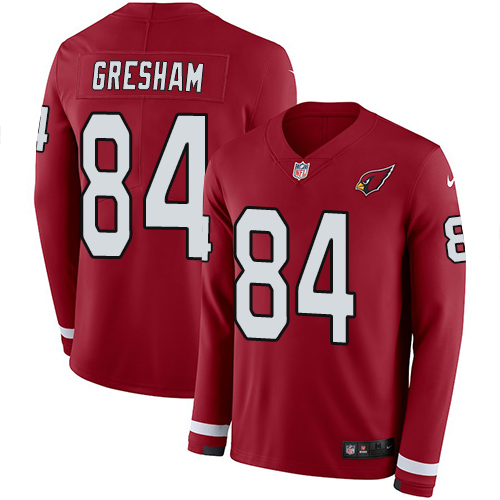 Nike Cardinals #84 Jermaine Gresham Red Team Color Men Stitched NFL Limited Therma Long Sleeve Jerse