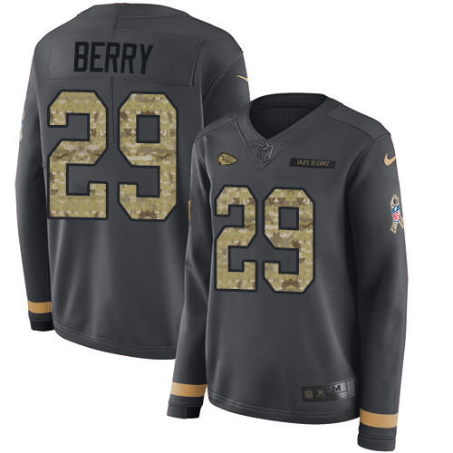 Nike Chiefs #29 Eric Berry Anthracite Salute to Service Women Stitched