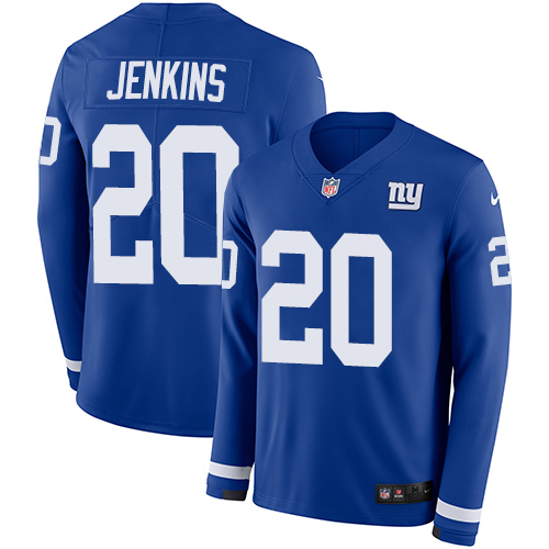 Nike Giants #20 Janoris Jenkins Royal Blue Team Color Men Stitched NFL Limited Therma Long Sleeve Je