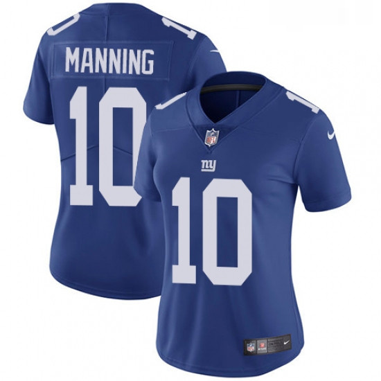 Womens Nike New York Giants 10 Eli Manning Royal Blue Team Color Vapor Untouchable Limited Player NF