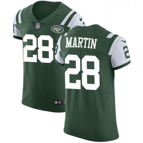 Mens Nike New York Jets 28 Curtis Martin Elite Green Team Color NFL Jersey