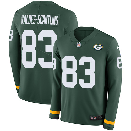 Nike Packers #83 Marquez Valdes Scantling Green Team Color Men Stitched NFL Limited Therma Long Slee