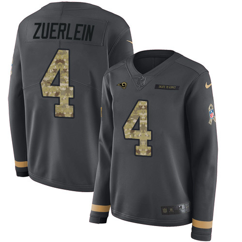 Nike Rams #4 Greg Zuerlein Anthracite Salute to Service Jersey