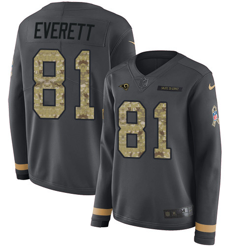 Nike Rams #81 Gerald Everett Anthracite Salute to Service Jersey