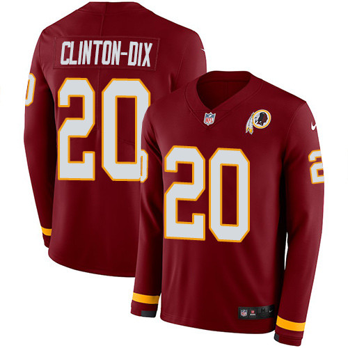 Nike Redskins #20 Ha Ha Clinton Dix Burgundy Red Team Color Men Stitched NFL Limited Therma Long Sle