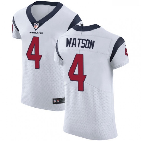 Men Nike Houston Texans 4 Deshaun Watson White Vapor Untouchable Elite Player NFL Jersey