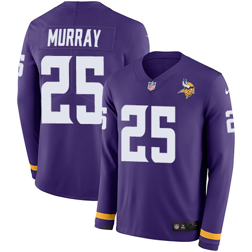 Nike Vikings #25 Latavius Murray Purple Team Color Men Stitched NFL Limited Therma Long Sleeve Jerse