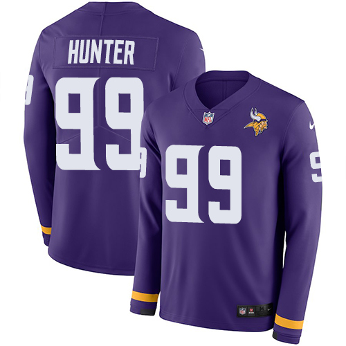 Nike Vikings #99 Danielle Hunter Purple Team Color Men Stitched NFL Limited Therma Long Sleeve Jerse