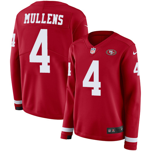 Nike 49ers #4 Nick Mullens Red Team Color Women Stitched NFL