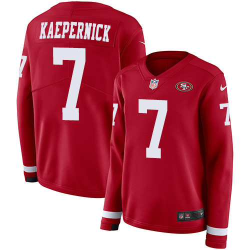 Nike 49ers #7 Colin Kaepernick Red Team Color Women Stitched NFL