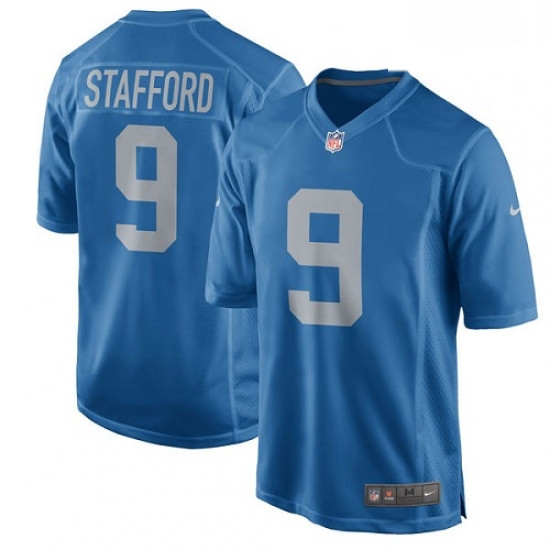 Men Nike Detroit Lions 9 Matthew Stafford Game Blue Alternate NFL Jersey