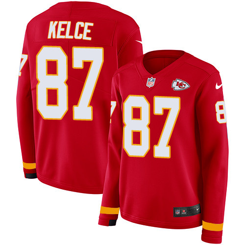 Nike Chiefs #87 Travis Kelce Red Team Color Women Stitched NFL