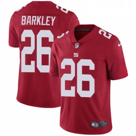 Mens Nike New York Giants 26 Saquon Barkley Red Alternate Vapor Untouchable Limited Player NFL Jerse