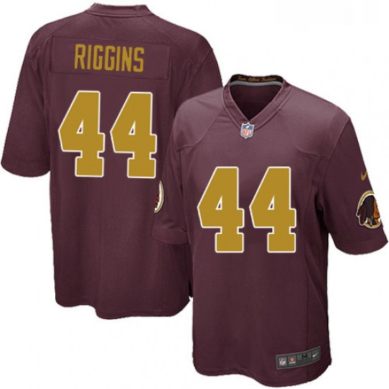 Mens Nike Washington Redskins 44 John Riggins Game Burgundy RedGold Number Alternate 80TH Anniversar