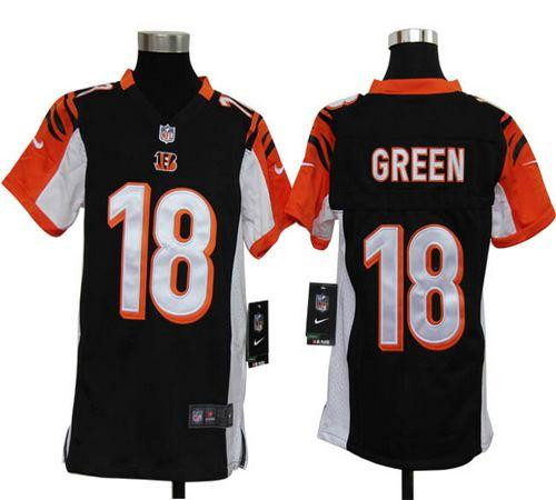 Nike Bengals #18 A J  Green Black Team Color Youth Stitched NFL Elite Jersey