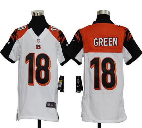 Nike Bengals #18 A J  Green White Youth Stitched NFL Elite Jersey