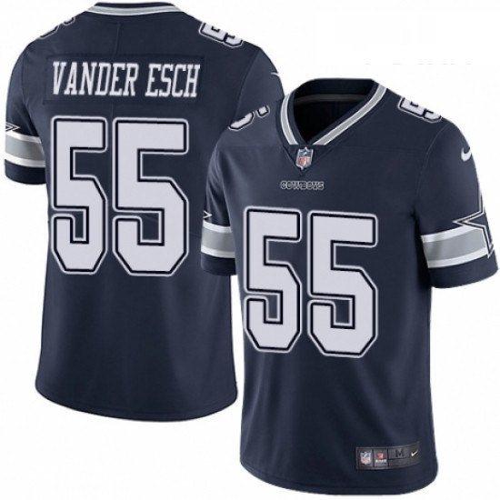 Youth Nike Dallas Cowboys 55 Leighton Vander Esch Navy Blue Team Color Vapor Untouchable Limited Pla