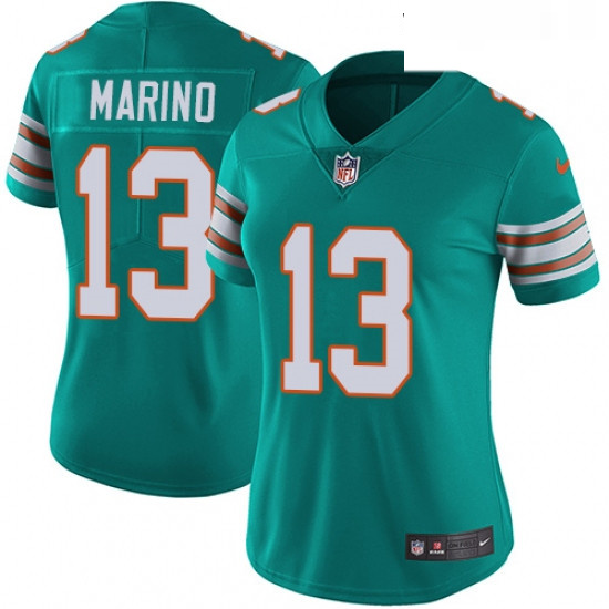 Womens Nike Miami Dolphins 13 Dan Marino Aqua Green Alternate Vapor Untouchable Limited Player NFL J