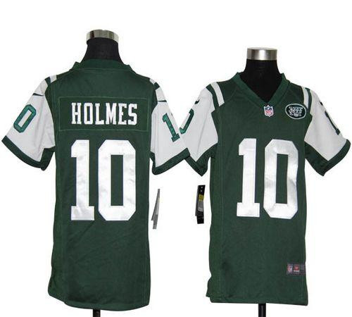 Nike Jets #10 Santonio Holmes Green Team Color Youth Stitched NF