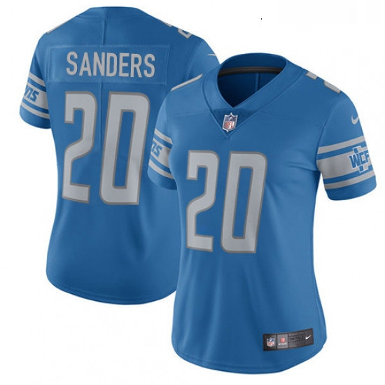 Womens Nike Detroit Lions 20 Barry Sanders Limited Light Blue Team Color Vapor Untouchable NFL Jerse