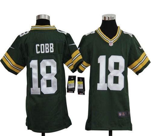 Nike Packers #18 Randall Cobb Green Team Color Youth Stitched NFL Elite Jersey