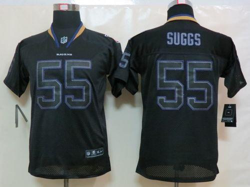 Nike Ravens #55 Terrell Suggs Lights Out Black Youth Stitched NF